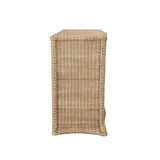 Worlds Away Four Drawer Chest In Woven Rattan With Satin Brass Pulls