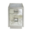 Worlds Away One Drawer Side Table With Antique Mirror Side In Silver Leaf