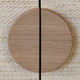 Worlds Away Four Door Buffet In Natural Grasscloth With Cerused Oak Handles