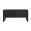 Worlds Away Four Door Buffet In Black Painted Grasscloth With Black Oak Handles