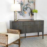 Worlds Away Acrylic And Brushed Brass Stack Lamp With White Linen Shade