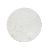 Worlds Away Hammered Brass Side Table With Tapered Base And Round White Marble Top