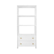 Worlds Away Two Drawer Etagere With Fluted Detail In Matte White Lacquer