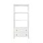 Worlds Away Two Drawer Etagere With Fluted Detail In Matte White Lacquer