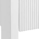 Worlds Away Two Drawer Etagere With Fluted Detail In Matte White Lacquer