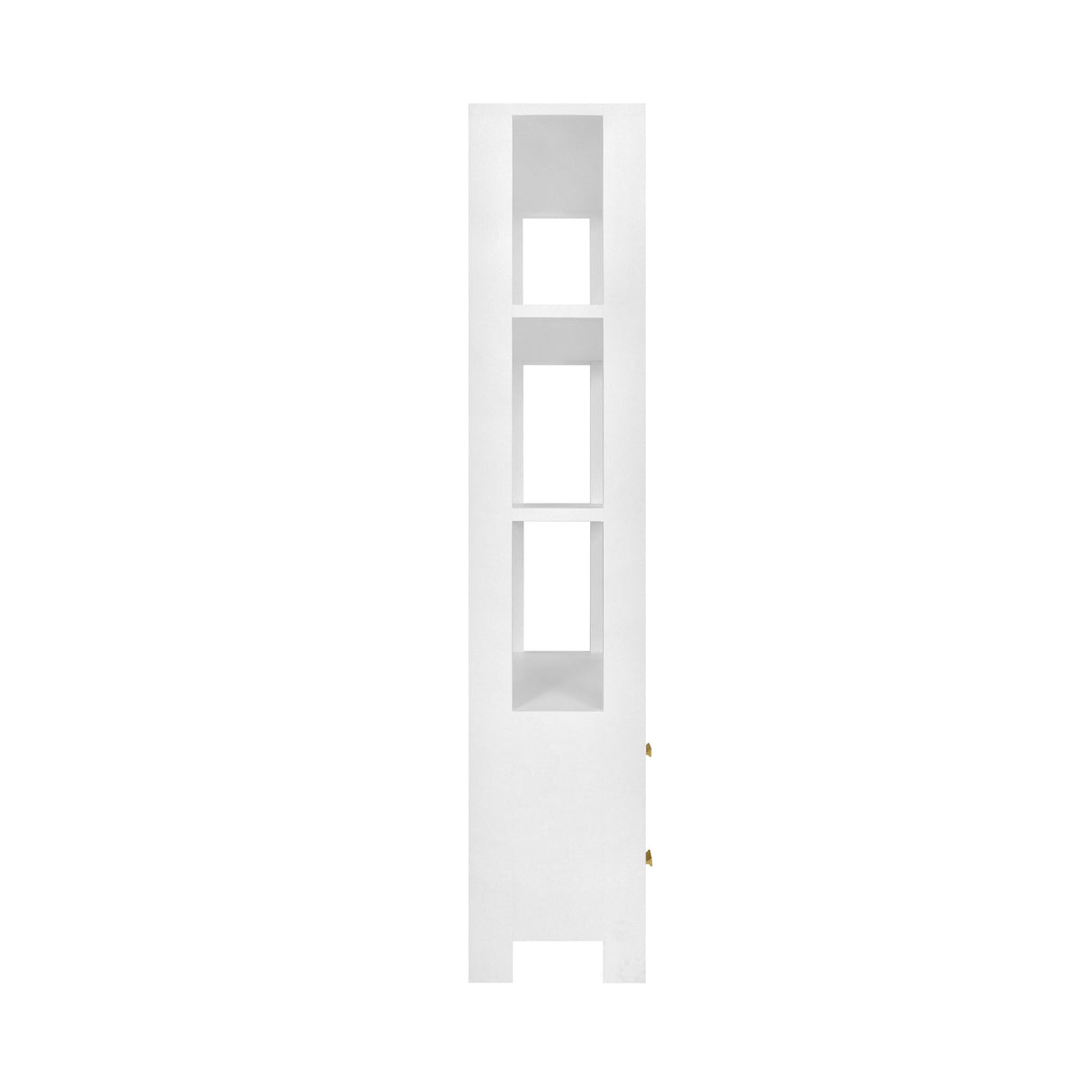 Worlds Away Two Drawer Etagere With Fluted Detail In Matte White Lacquer
