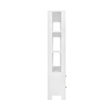 Worlds Away Two Drawer Etagere With Fluted Detail In Matte White Lacquer