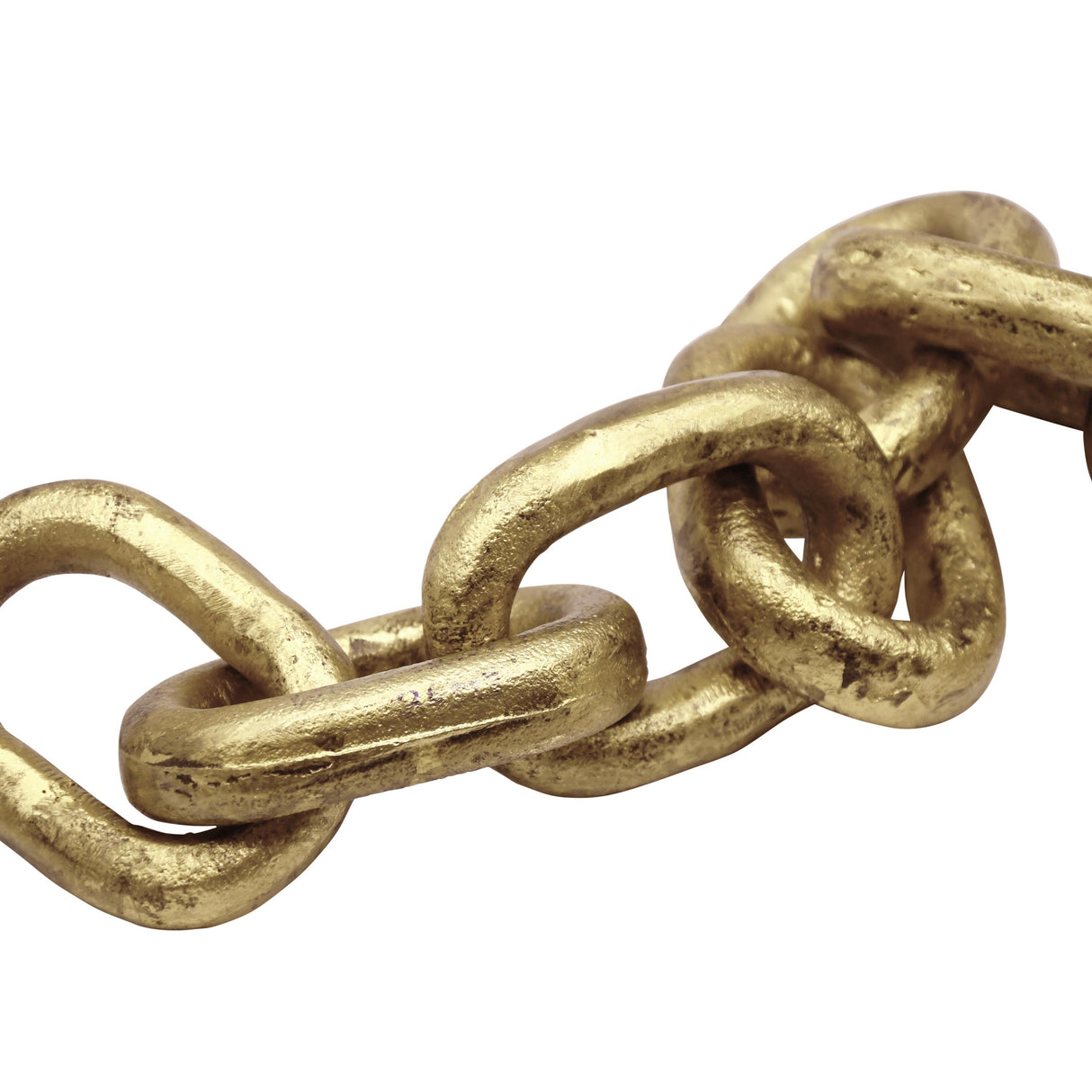 Worlds Away Aluminum Metal Chain Link Object In Textured Brass Finish