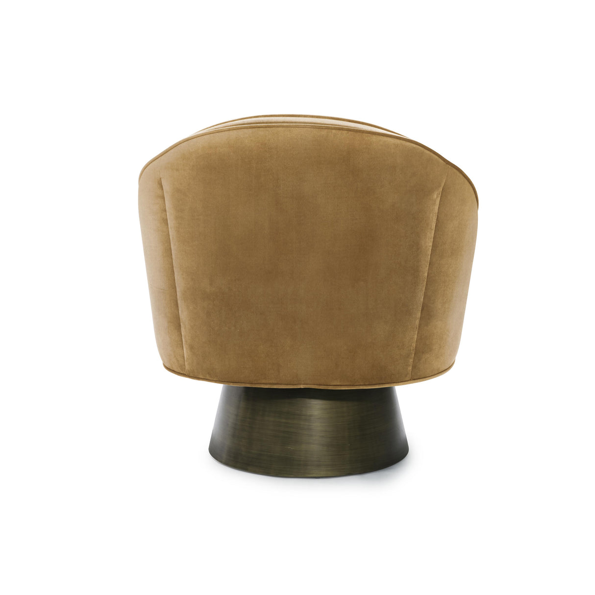 Worlds Away Swivel Chair W. Bronze Base In Camel Velvet