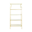 Worlds Away Flared Top Etagere With Clear Glass Shelves In Gold Leaf