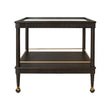 Worlds Away Classic Bar Cart With Fluted Detail In Espresso Oak