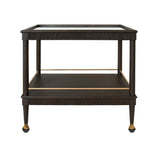 Worlds Away Classic Bar Cart With Fluted Detail In Espresso Oak