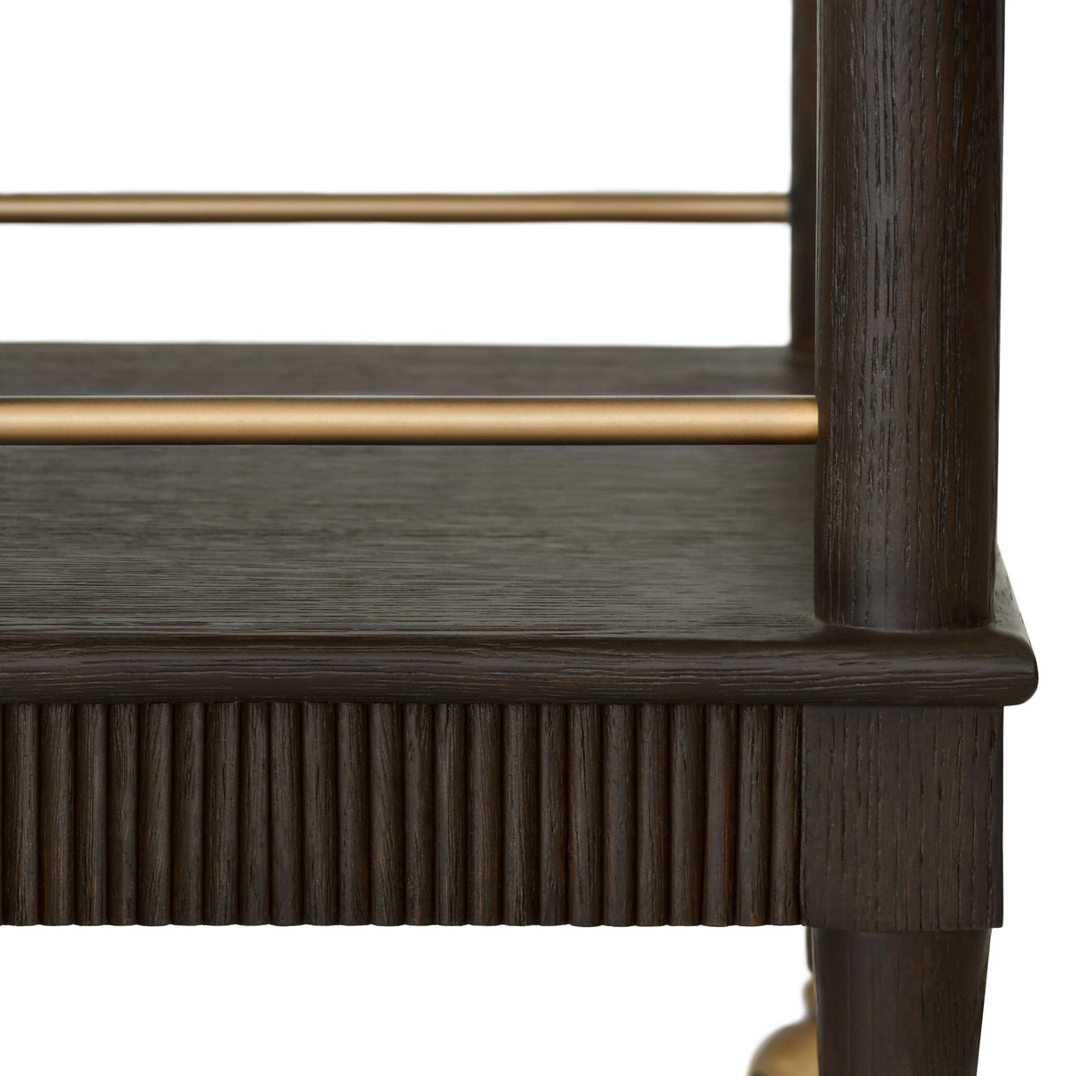 Worlds Away Classic Bar Cart With Fluted Detail In Espresso Oak