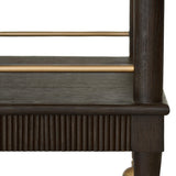 Worlds Away Classic Bar Cart With Fluted Detail In Espresso Oak