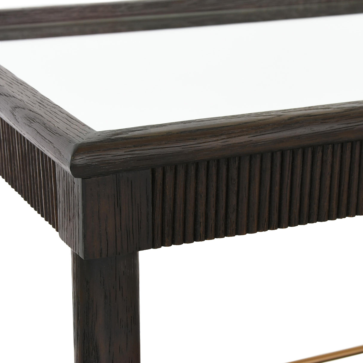Worlds Away Classic Bar Cart With Fluted Detail In Espresso Oak