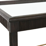 Worlds Away Classic Bar Cart With Fluted Detail In Espresso Oak