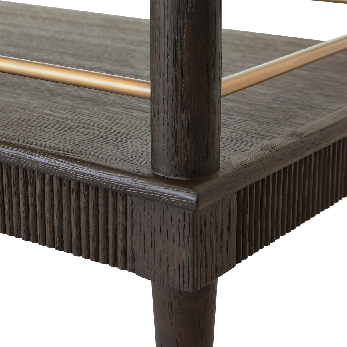 Worlds Away Classic Bar Cart With Fluted Detail In Espresso Oak
