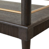 Worlds Away Classic Bar Cart With Fluted Detail In Espresso Oak