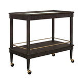 Worlds Away Classic Bar Cart With Fluted Detail In Espresso Oak