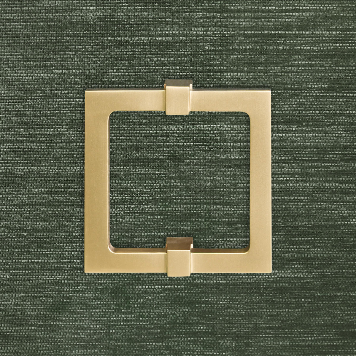 Worlds Away Four Door Buffet With Large Brass Square Hardware In Green Dyed Grasscloth