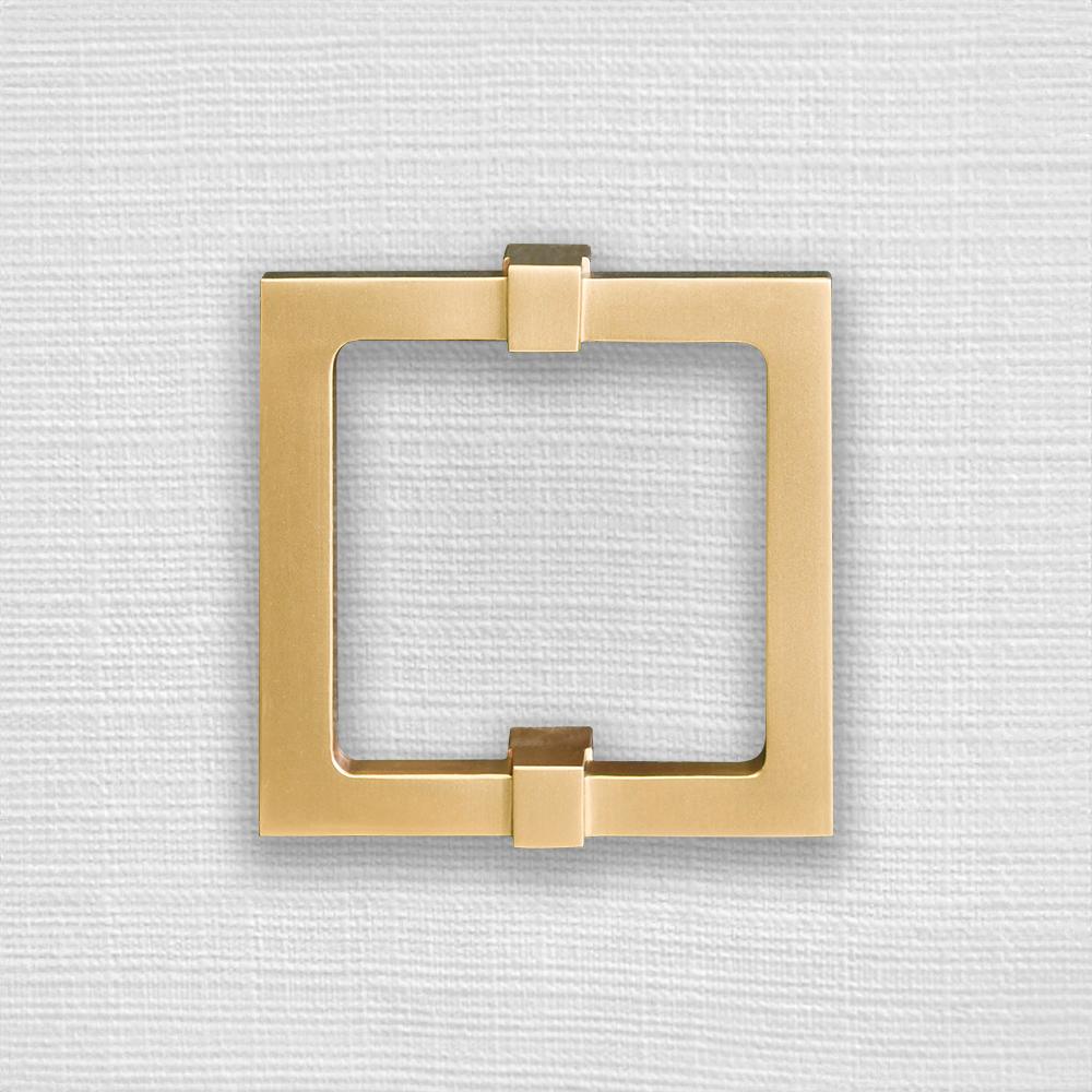 Worlds Away Four Door Buffet With Large Brass Square Hardware In White Textured Linen