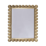 Worlds Away Scalloped Edge Frame Mirror In Gold Leaf