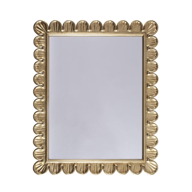 Worlds Away Scalloped Edge Frame Mirror In Gold Leaf