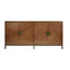 Worlds Away Radial Walnut Cabinet With Painted Bronze Legs And Hardware