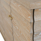 Worlds Away Four Door Buffet With Horizontal Fluted Detail In Cerused Oak
