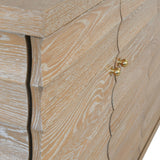 Worlds Away Four Door Buffet With Horizontal Fluted Detail In Cerused Oak