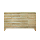 Worlds Away Four Door Buffet With Horizontal Fluted Detail In Cerused Oak