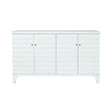 Worlds Away Four Door Buffet With Horizontal Fluted Detail In Matte White Lacquer
