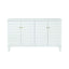 Worlds Away Four Door Buffet With Horizontal Fluted Detail In Matte White Lacquer