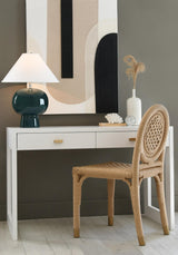 Worlds Away Round Back Rattan Wrapped Dining Chair