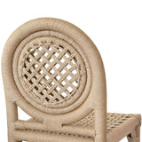 Worlds Away Round Back Rattan Wrapped Dining Chair