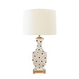 Worlds Away Handpainted Tole Table Lamp In Brown Leopard Pattern