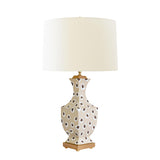 Worlds Away Handpainted Tole Table Lamp In Brown Leopard Pattern