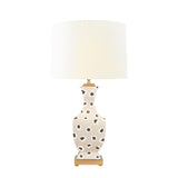 Worlds Away Handpainted Tole Table Lamp In Brown Leopard Pattern