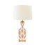 Worlds Away Handpainted Tole Table Lamp In Coral Ikat Pattern