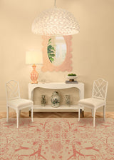 Worlds Away Handpainted Tole Table Lamp In Coral Ikat Pattern