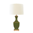 Worlds Away Handpainted Tole Table Lamp In Olive With Gold Detail
