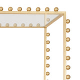 Worlds Away Ball Lined Etagere With Clear Glass Shelves In Gold Leaf