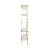 Worlds Away Ball Lined Etagere With Clear Glass Shelves In Gold Leaf