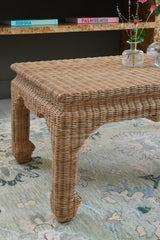 Worlds Away Ming Style Coffee Table In Woven Rattan