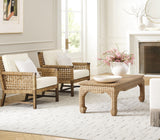Worlds Away Ming Style Coffee Table In Woven Rattan
