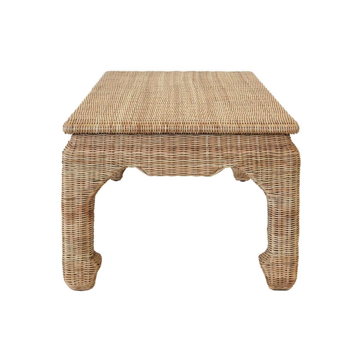 Worlds Away Ming Style Coffee Table In Woven Rattan