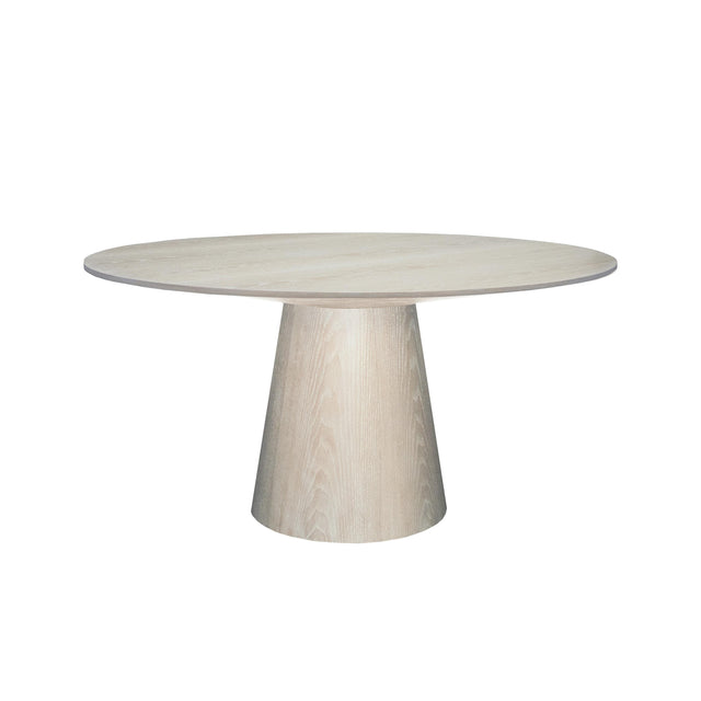 Worlds Away Round Cerused Oak Dining Table Base And Top