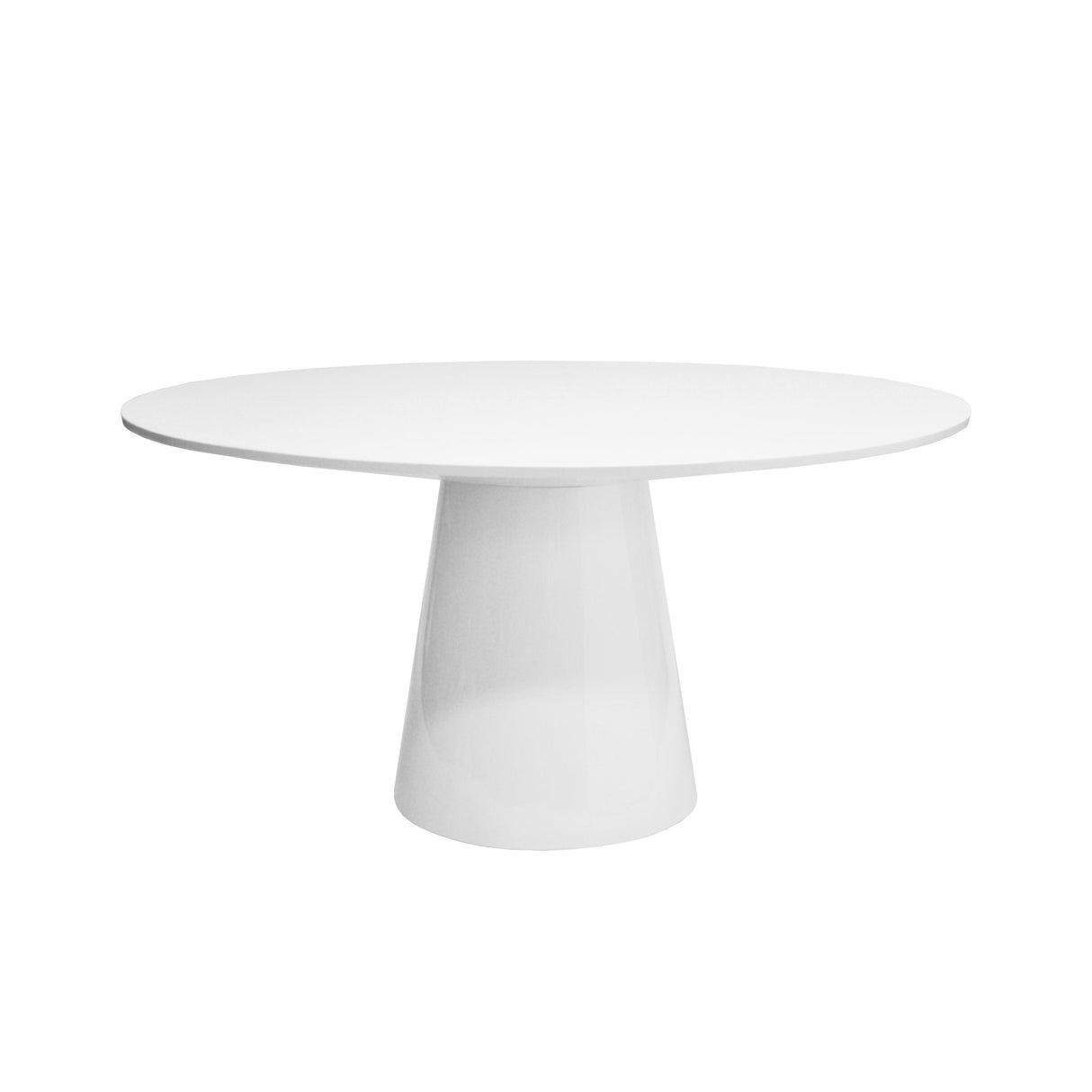 Worlds Away Round White Lacquer Dining Table Base And Top