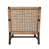Worlds Away Club Chair With Woven Seagrass Detail And Ivory Linen Cushion
