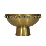 Worlds Away Antique Brass Bowl With Stone Detail
